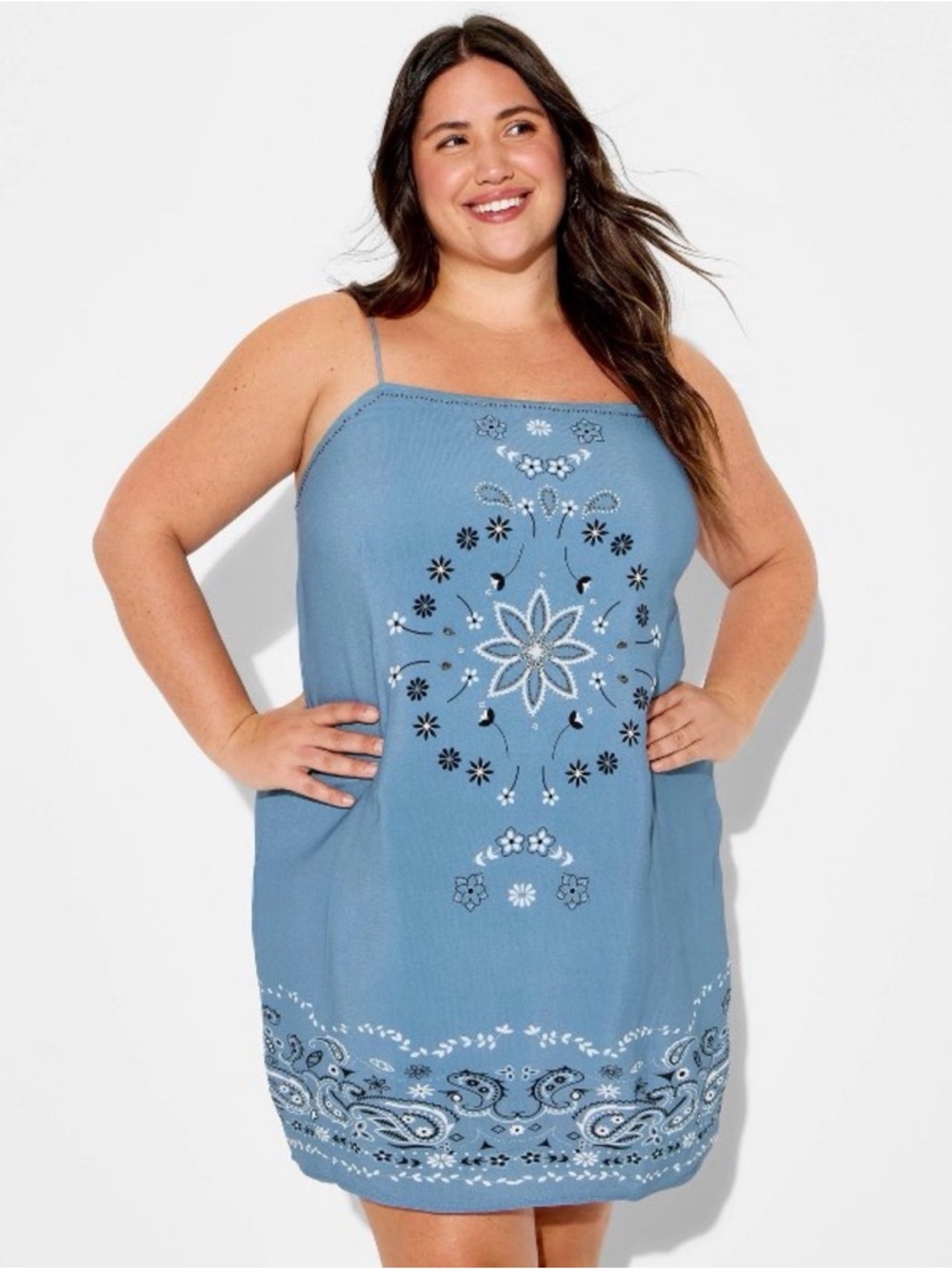 NWT Wild Fable Blue Bandana Dress with Embellishments, Plus Size 4x